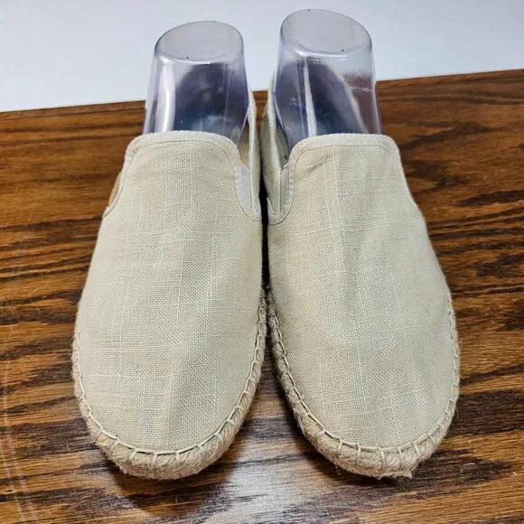 OluKai Kaula Pa'a Kapa Espadrilles Linen Slip On Womens US 8.5 Tan AA0286-104