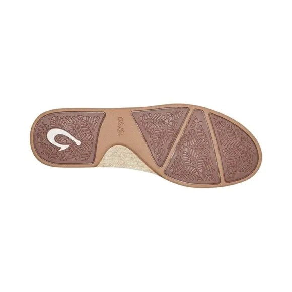 OLUKAI Kaula Pa'a Kapa Women's Espadrilles, Linen Slip-On Shoes- Pink