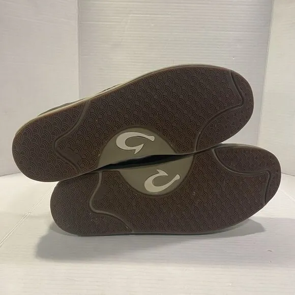 Olukai Laeahi Lauhala Men’s Slip On Loafers 15 Brown Woven Leather Comfort Shoes