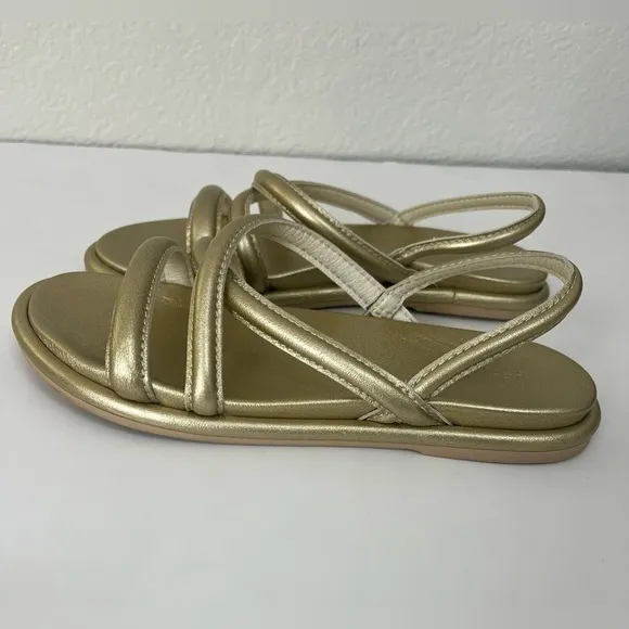Olukai Tiare Strappy Leather Sandals Gold