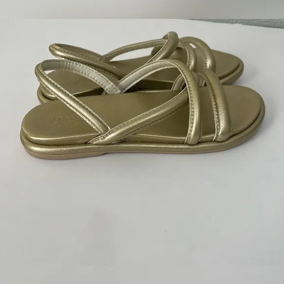 Olukai Tiare Strappy Leather Sandals Gold