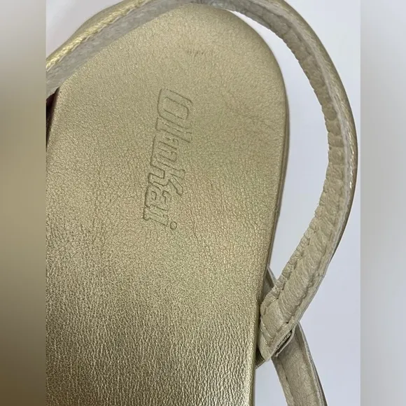 Olukai Tiare Strappy Leather Sandals Gold