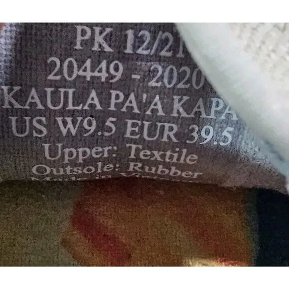 OLUKAI WOMENS SIZE 9.5 Kaula Pa'a Kapa Linen Espadrilles Beige Tapa Shoes