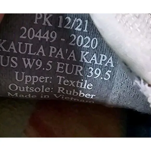 OLUKAI WOMENS SIZE 9.5 Kaula Pa'a Kapa Linen Espadrilles Beige Tapa Shoes