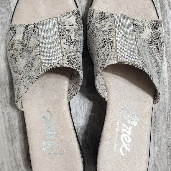 Onex Danica Elastic Wedge Embellished Sandal Slide Women's size 10