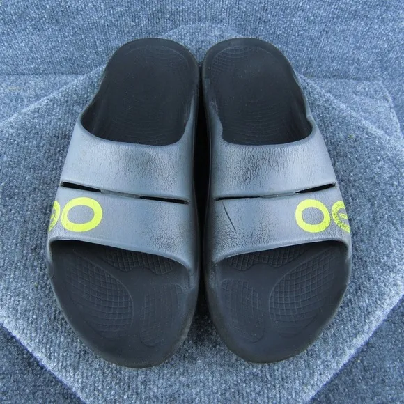 Oofos Men Slide Sandals Gray Synthetic Slip On Size 12‎ Medium