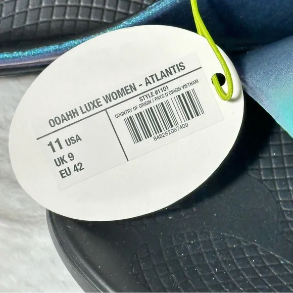 OOFOS OOahh Luxe Slide Sandals Slip On Atlantis Recovery Support Therapy Medical