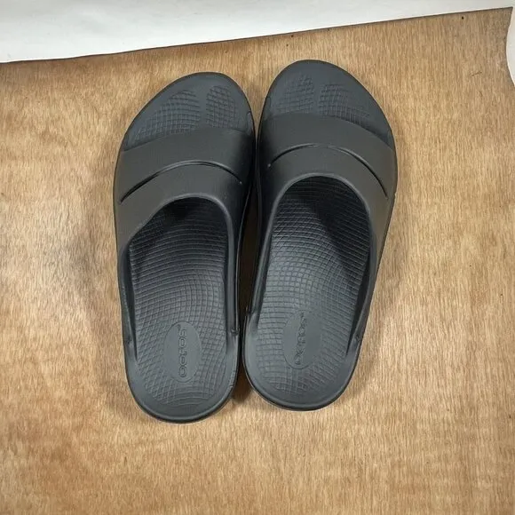 OOFOS OOriginal Recovery Slides Men Size 9 Black Sandals Slip On
