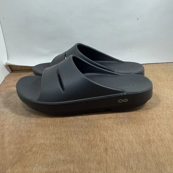 OOFOS OOriginal Recovery Slides Men Size 9 Black Sandals Slip On