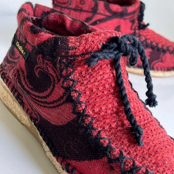 Oralba Women's High tops espadrilles handmade Booties Wearable Art Ankle Boots