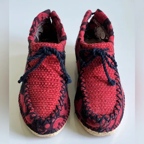 Oralba Women's High tops espadrilles handmade Booties Wearable Art Ankle Boots