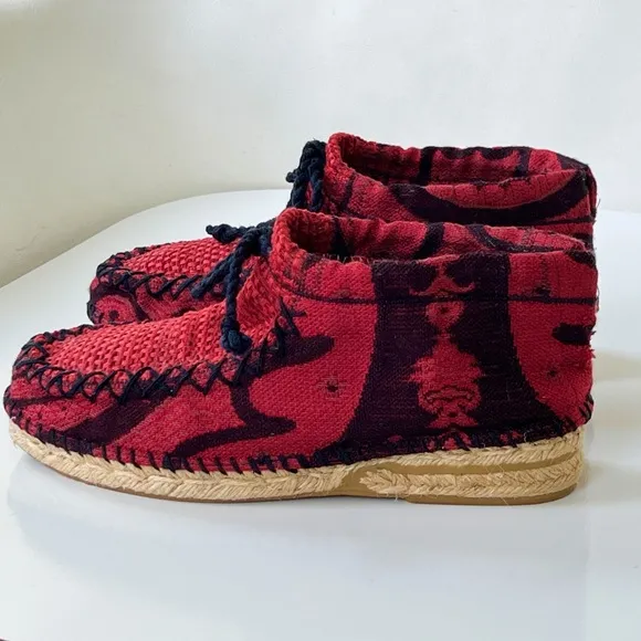 Oralba Women's High tops espadrilles handmade Booties Wearable Art Ankle Boots