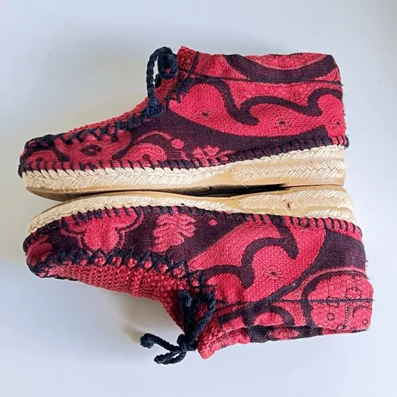 Oralba Women's High tops espadrilles handmade Booties Wearable Art Ankle Boots