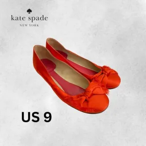 Orange Kate Spade Ballerinas with Bow