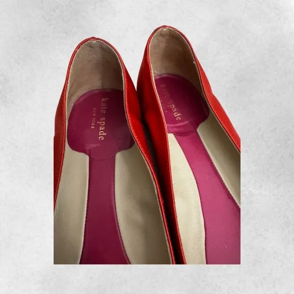 Orange Kate Spade Ballerinas with Bow