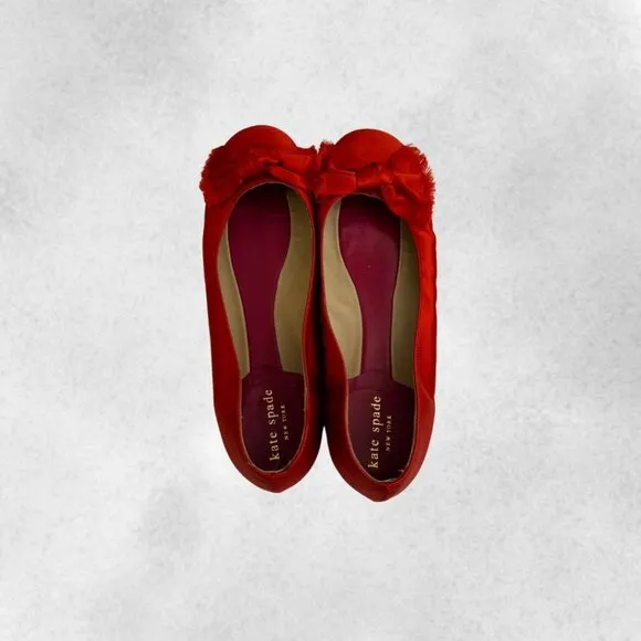 Orange Kate Spade Ballerinas with Bow