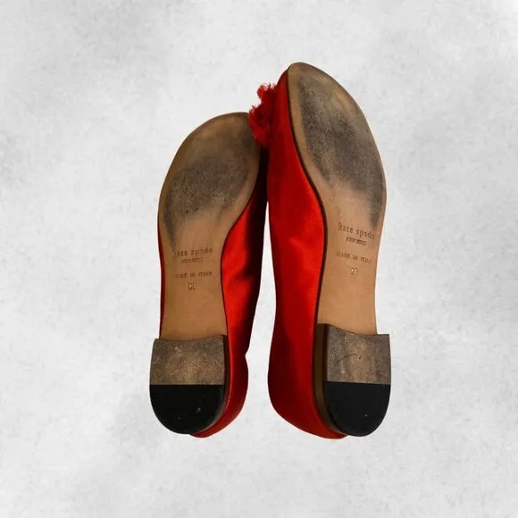 Orange Kate Spade Ballerinas with Bow