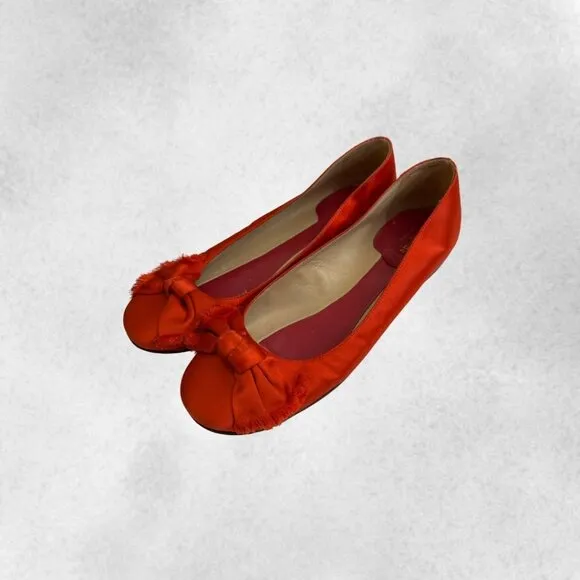 Orange Kate Spade Ballerinas with Bow