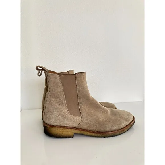 Oro Classic Calf Suede Chelsea Boots Tan Made in Spain Comfort Slip On Men's 10