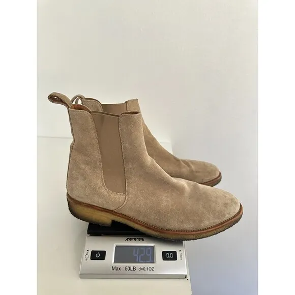 Oro Classic Calf Suede Chelsea Boots Tan Made in Spain Comfort Slip On Men's 10
