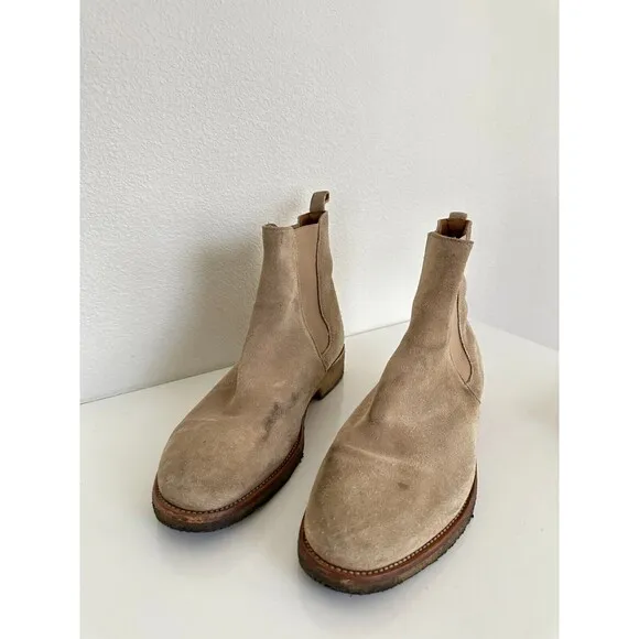 Oro Classic Calf Suede Chelsea Boots Tan Made in Spain Comfort Slip On Men's 10