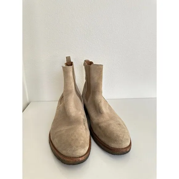 Oro Classic Calf Suede Chelsea Boots Tan Made in Spain Comfort Slip On Men's 10