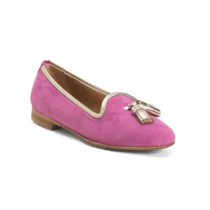 OROSCURO Fuschia Made In Italy Suede Ballerina Flats