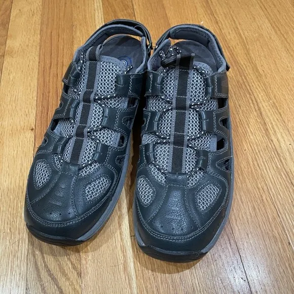 ORTHOFEET Alpine Heel Strap Men’s Leather Fisherman Sandals Shoes Size 9.5 D EUC