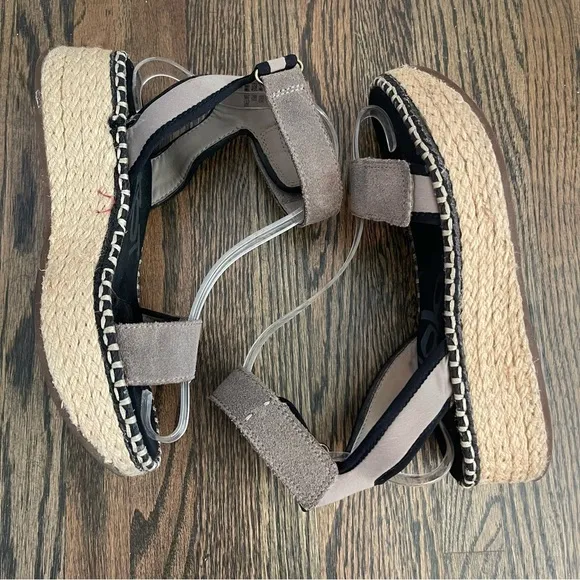 OTBT Reflector Grey Suede Espadrille Platform Sandals size 6