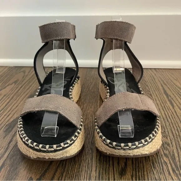 OTBT Reflector Grey Suede Espadrille Platform Sandals size 6