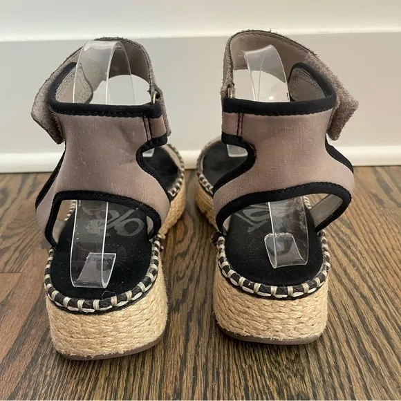 OTBT Reflector Grey Suede Espadrille Platform Sandals size 6