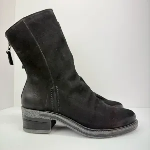 OTBT size 7.5 Women’s Fernweh Black Leather Slouch Mid Calf Combat Moto Boots