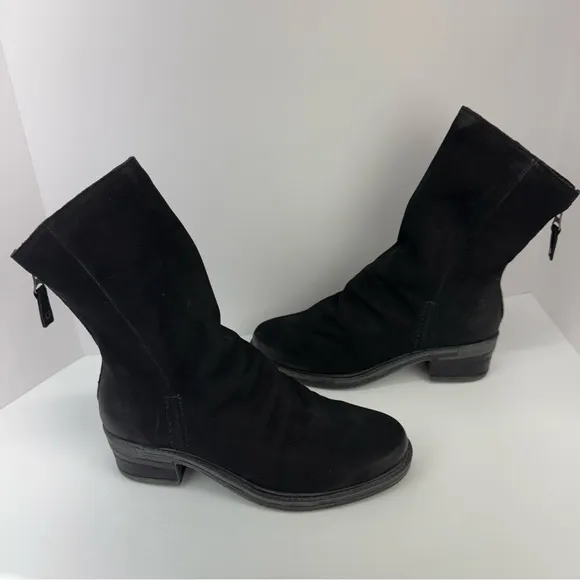 OTBT size 7.5 Women’s Fernweh Black Leather Slouch Mid Calf Combat Moto Boots