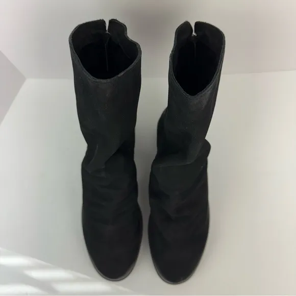 OTBT size 7.5 Women’s Fernweh Black Leather Slouch Mid Calf Combat Moto Boots