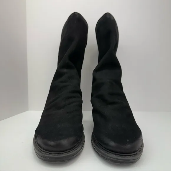 OTBT size 7.5 Women’s Fernweh Black Leather Slouch Mid Calf Combat Moto Boots