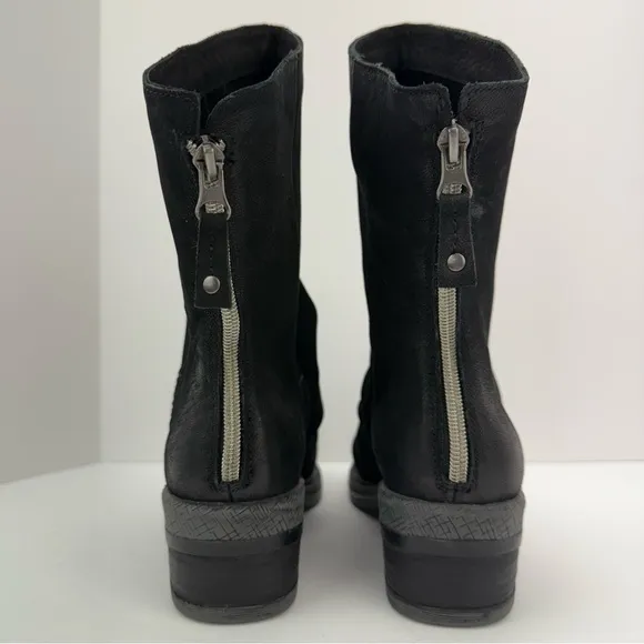 OTBT size 7.5 Women’s Fernweh Black Leather Slouch Mid Calf Combat Moto Boots