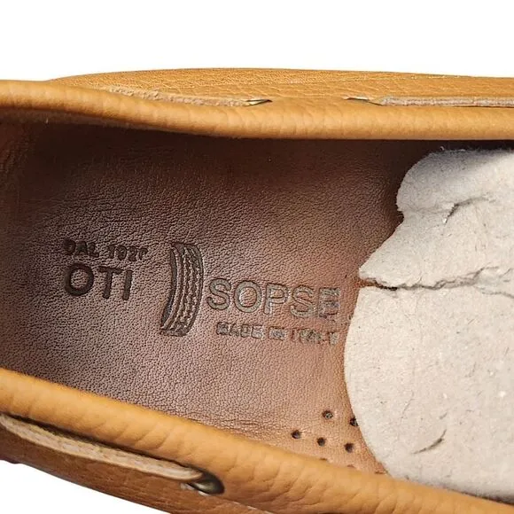 OtiSopse tan leather driving slip-on loafers men's shoes Sz 45/12