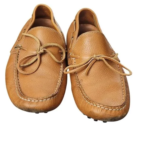 OtiSopse tan leather driving slip-on loafers men's shoes Sz 45/12