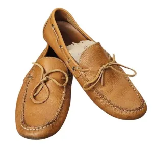 OtiSopse tan leather driving slip-on loafers men's shoes Sz 45/12