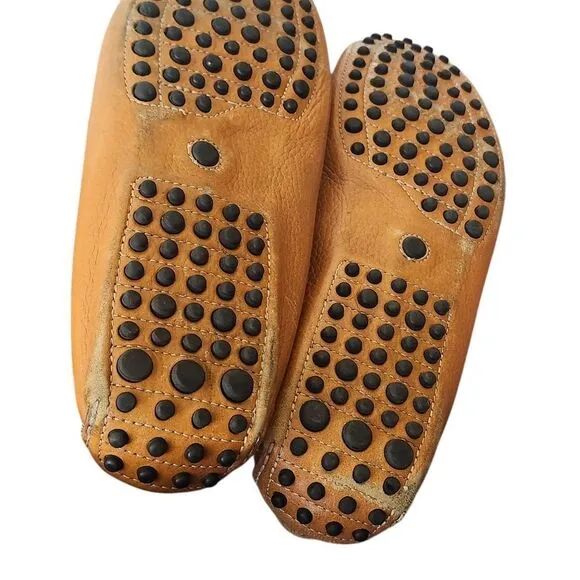 OtiSopse tan leather driving slip-on loafers men's shoes Sz 45/12