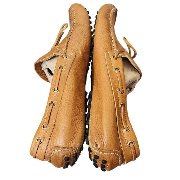 OtiSopse tan leather driving slip-on loafers men's shoes Sz 45/12