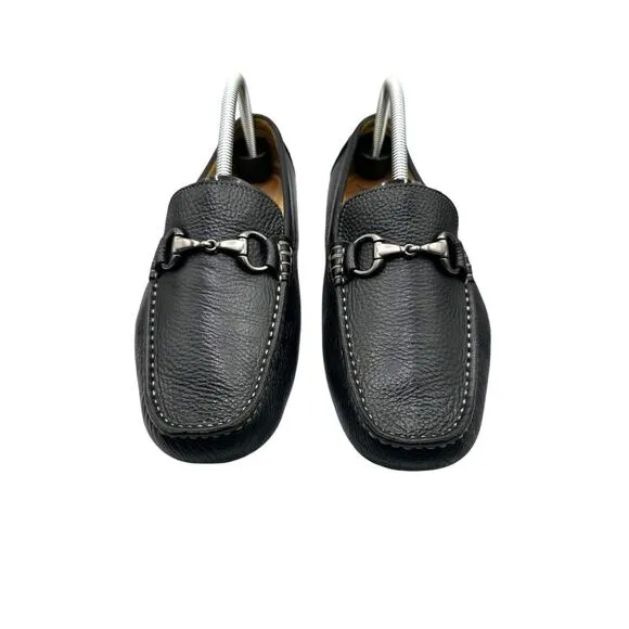 Oxford Golf Ramsey Driving Loafers Mens Size 8.5 Black Leather Horsebit Shoes