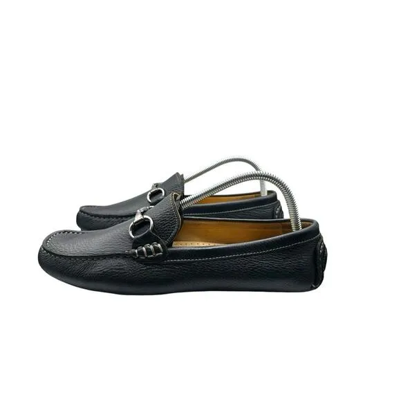 Oxford Golf Ramsey Driving Loafers Mens Size 8.5 Black Leather Horsebit Shoes