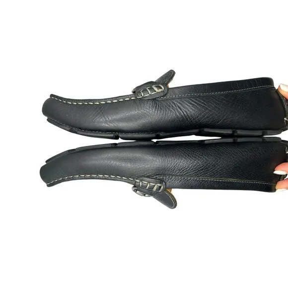 Oxford Golf Ramsey Driving Loafers Mens Size 8.5 Black Leather Horsebit Shoes