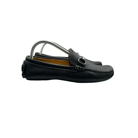 Oxford Golf Ramsey Driving Loafers Mens Size 8.5 Black Leather Horsebit Shoes