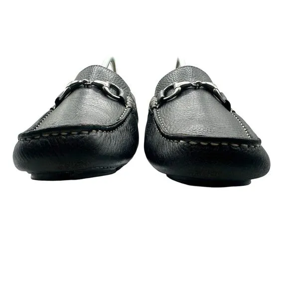 Oxford Golf Ramsey Driving Loafers Mens Size 8.5 Black Leather Horsebit Shoes