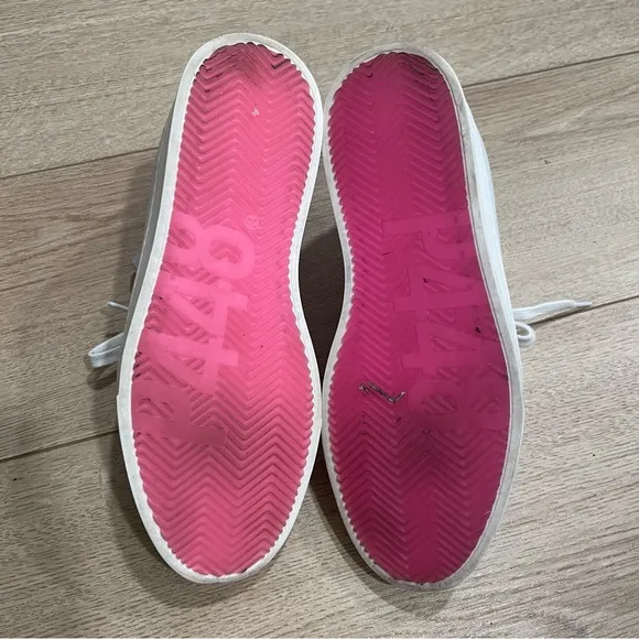 P448 Calf Hair John Embellished Low Top Sneakers Glitter Fur Size 38/7.5-8 US