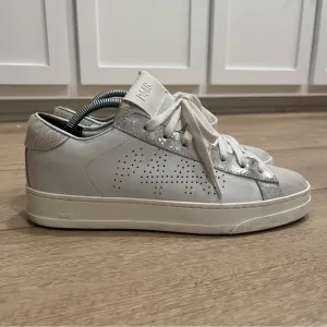 P448 Calf Hair John Embellished Low Top Sneakers Glitter Fur Size 38/7.5-8 US