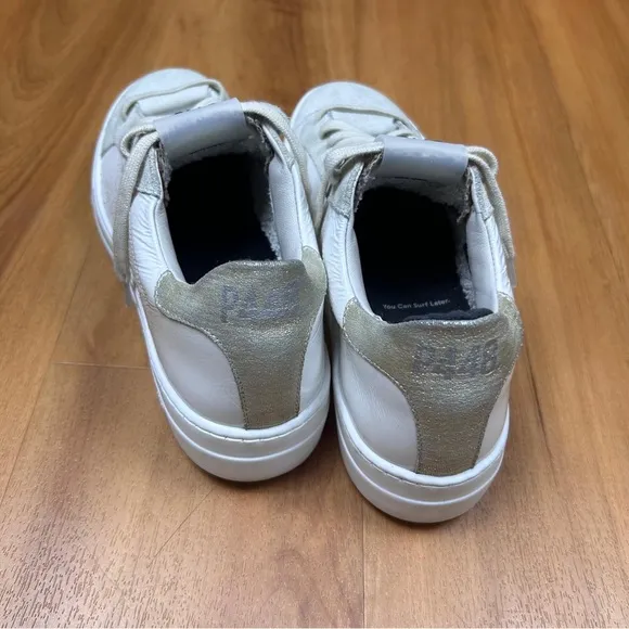 P448 Cream and White Sneakers Low-Top Minimalist Design