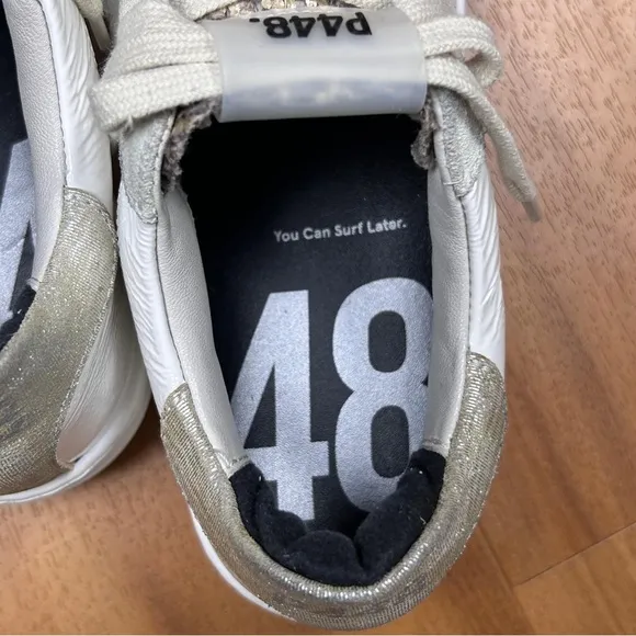 P448 Cream and White Sneakers Low-Top Minimalist Design